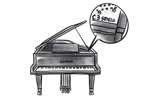 グランドピアノの品番・製造番号