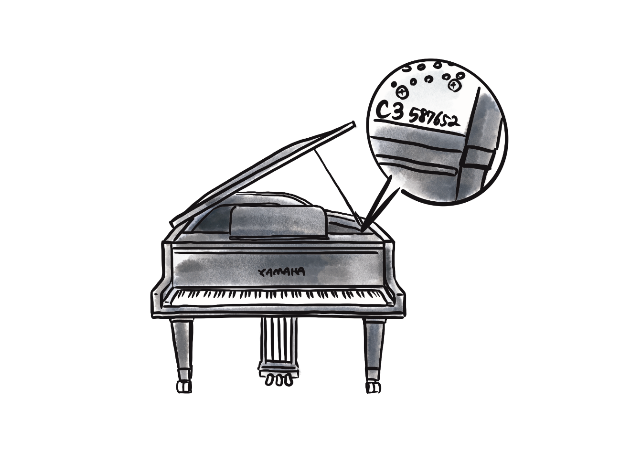 グランドピアノの品番・製造番号の見方