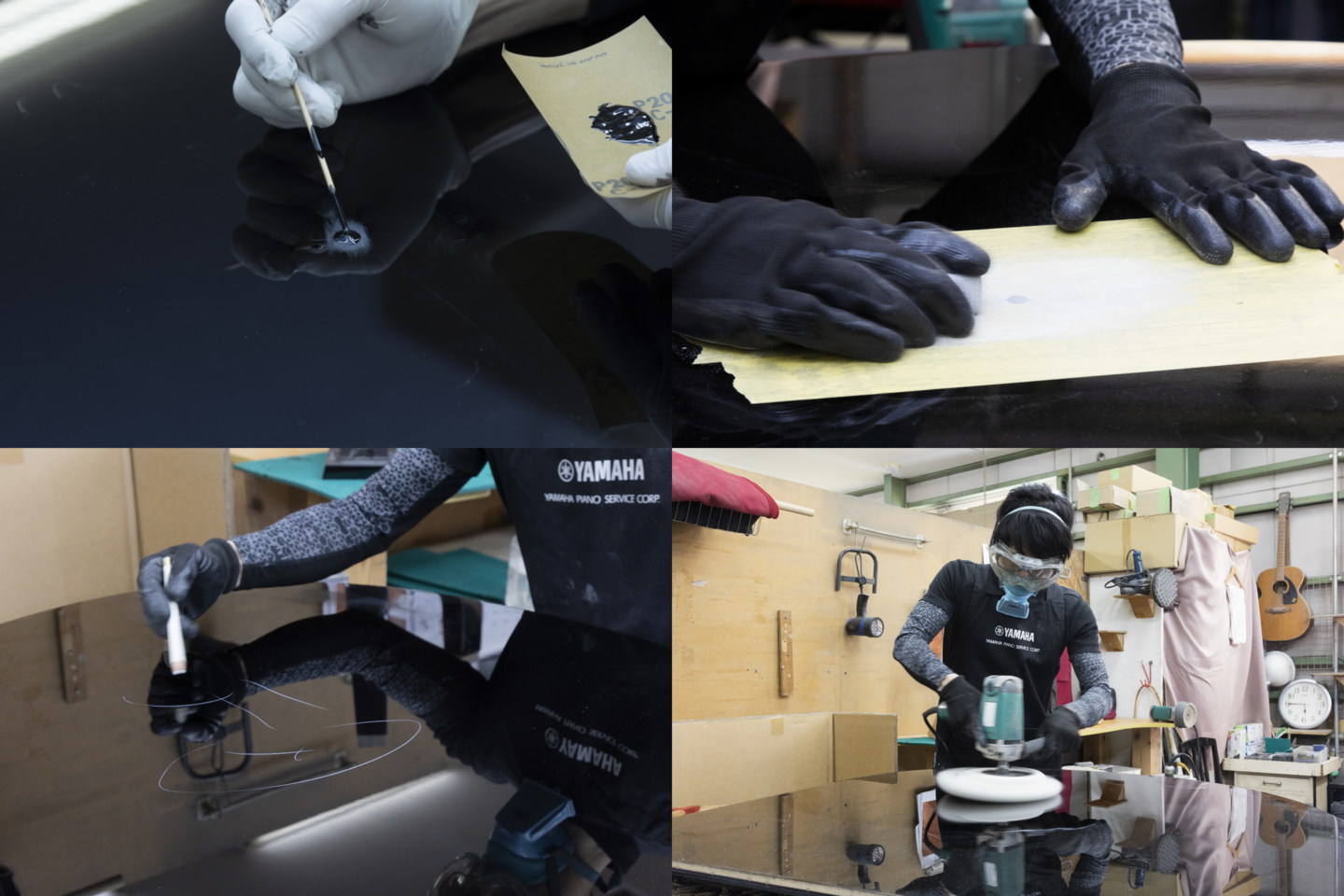 大きな目立つキズはもちろん、小さなキズも見逃さずに外装を仕上げていく